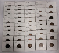 1919 - 1941 USA Lincoln Wheat Pennies , 47 Pennies from Philadelphia Mint