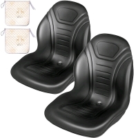 2 New Vervor Universal Tractor Seat with Central Drain Hole, Vinyl, Compact High Back Mower Seat
