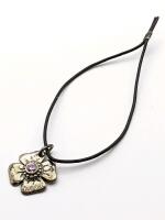Pandora Sterling Silver Pink Cubic Zirconia Flower Charm Clasp Opener Leather Cord 925 ALE.