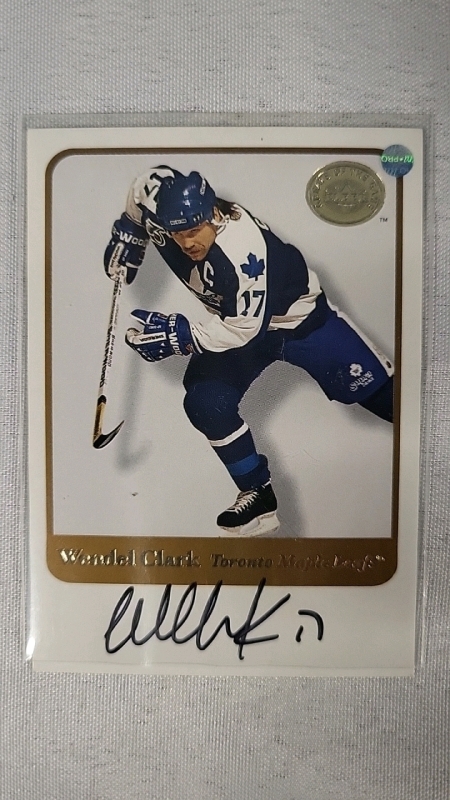 Wendel Clark Signed NHL Hockey Card