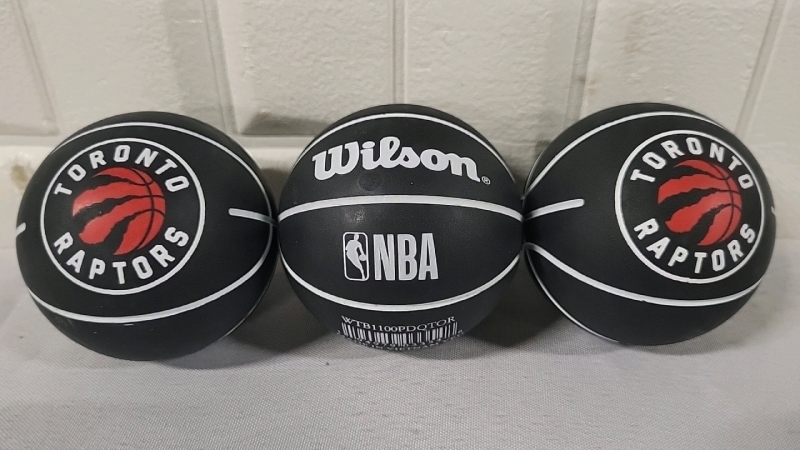 3 New Wilson NBA Dribblers Mini Basketballs - Toronto Raptors