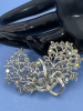 Art Nouveau AB Blue Rhinestone Brooch - 5