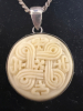 Finnish 925 Sterling Carved Pendant Rope Chain Hannunvaakuna - 2