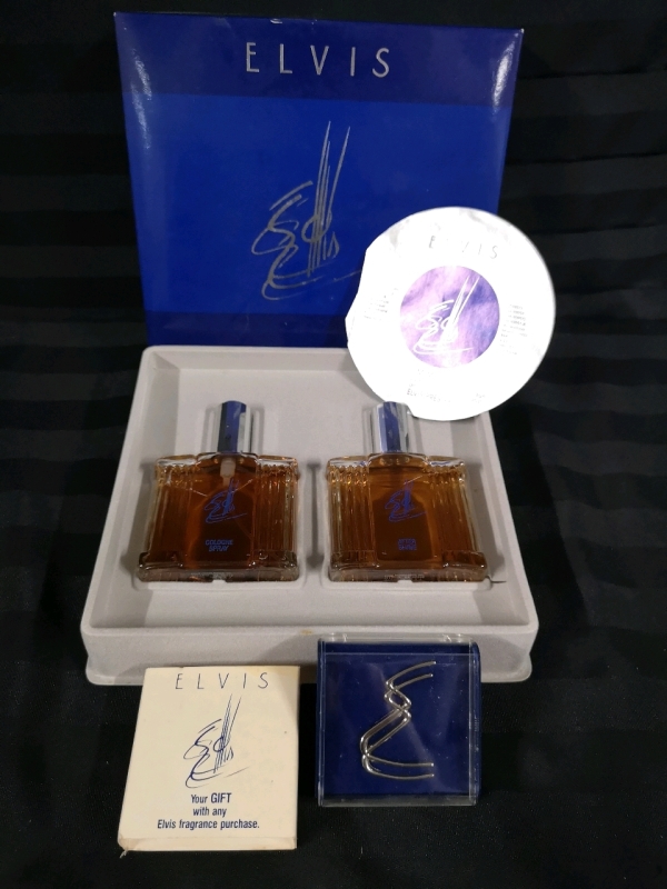 New Vintage ELVIS Cologne Spray & After Shave + Elvis Pin