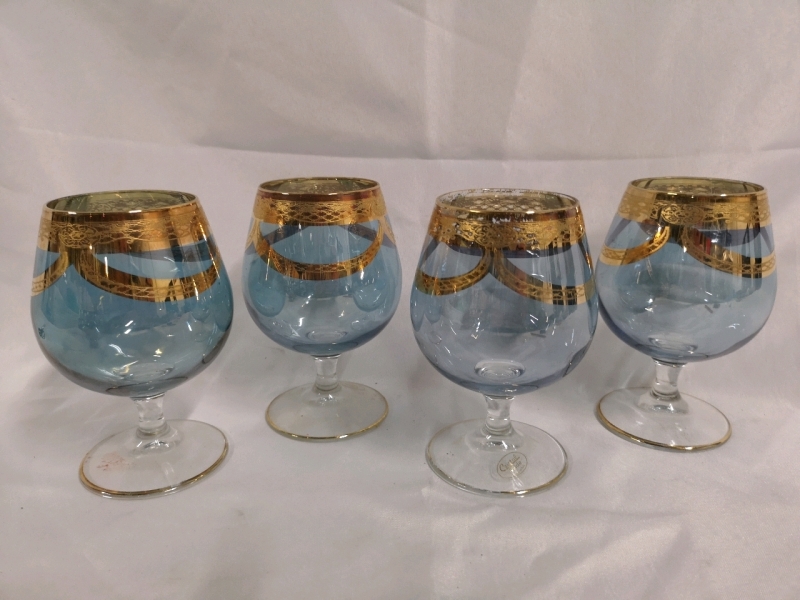 4 Vintage Czistal Mode Glasses - Made in Italy