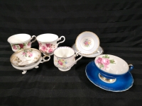 6 Vintage Teacups & Saucers - Collingwoods, Japan, Royal Albert+