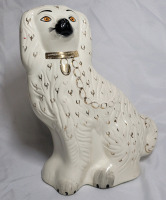 Vintage Porcelain Poodle Dog Figurine Statue , Made in England, 11.5" Tall