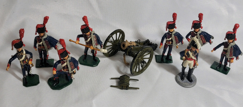 French Artillery Soldiers & Cannon Toy Soldier Lead Miniatures