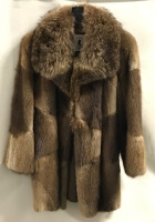 Ladies Muskrat & Raccoon Fur Coat