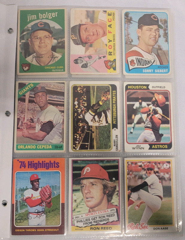 1959 - 1991 Topps MLB Baseball Trading Card Singles , 108 Trading Cards