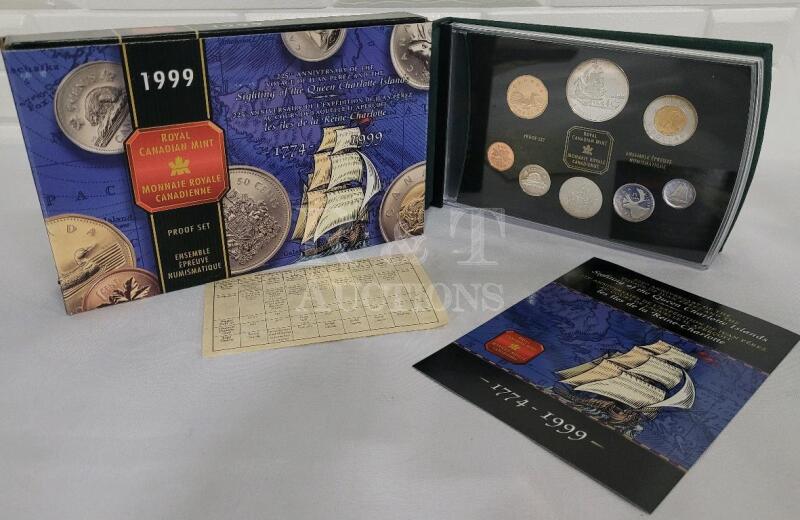 1999 (1774-) Canadian Silver Coin Proof Set , Six Silver Coins in Set