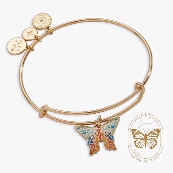 New ALEX + ANI Chrysiridia Rhipheus Butterfly Charm Bangle