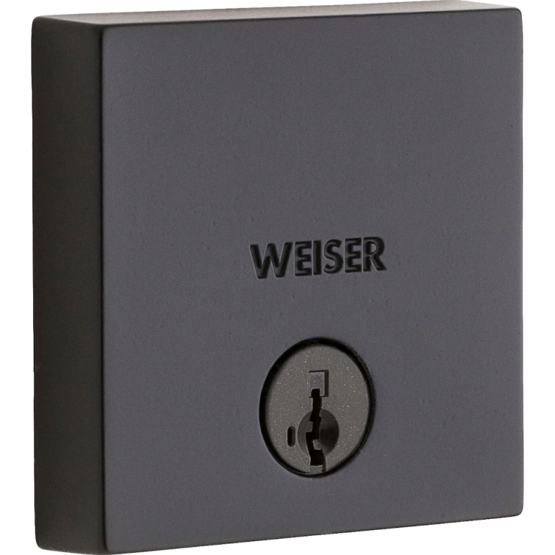 New Weise Downtown Square Matte Black Deadbolt/Entry Door Lock with Key