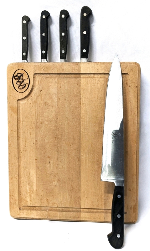 SOLINGEN Germany Knives w Wood Butcher's Block Molybdenum Stainless-Inox Solingen