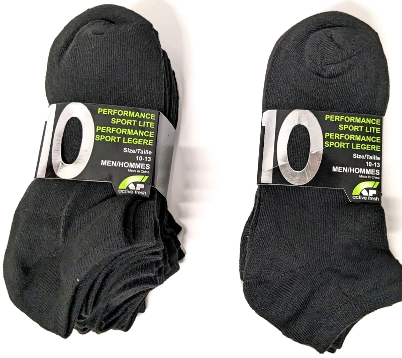 20 New Pairs Men's Performance Sport Lite Socks (Size 10-13)