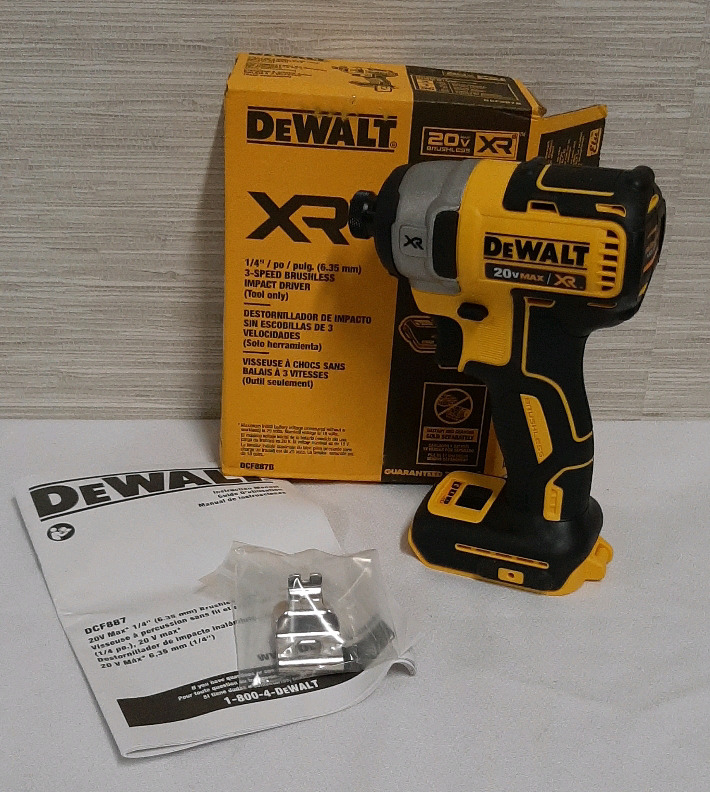 New, DeWalt 1/4" 3-Speed Brushless Cordless Impact Driver - Tool only