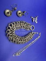 Stunning silver Chainmaille Toggle Bracelet + Sterling Jewelry