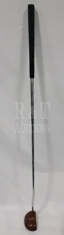 Wood Head w/Brass Face Golf Putter , RH , 35.5" Long