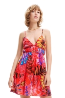 New DESIGUAL Short Tropical Cut-Out Dress (Size Large)