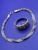 925 Sterling Band Ring + Bracelet stamped - 5