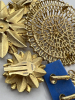 Susan Caplin designer Sunflower Brooch Earrings Filigree Sheild earrings - 7