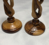 Carved Olive Wood Candlesticks Holy Land - 2