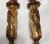 Carved Olive Wood Candlesticks Holy Land - 3