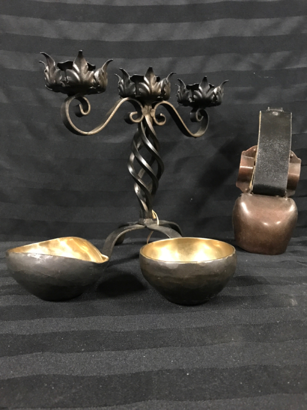 Vintage Metal Candlaubra & Decor