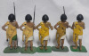 African Tribe Warriors Toy Soldier Lead Miniatures , 5pc. Set - 2