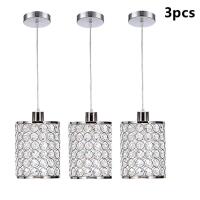 New 3 Pack Modern Style Chrome Crystal Ceiling Pendant Lights.