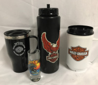 Lot Of Harley Coffee Mugs & Waterbottle