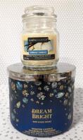 2 New Scented Candles: B&B Bright Dream 411g & Vanilla 85g.