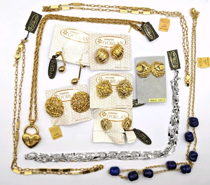 Great Collectable Vintage D'ORLAN Jewelry: Necklaces, Chains & Earrings