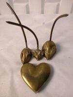 Brass Lot - 3 Mice & A Heart