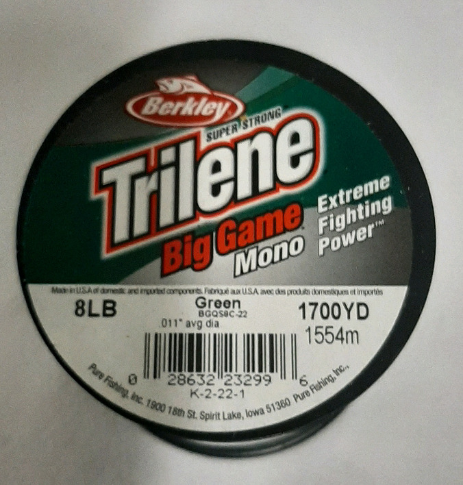 New, Berkley Trilene Big Game Mono, Green, 8lb Test 1700 Yards