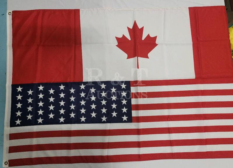 Canada / United States of America Dual Flag , 32"&times;60"