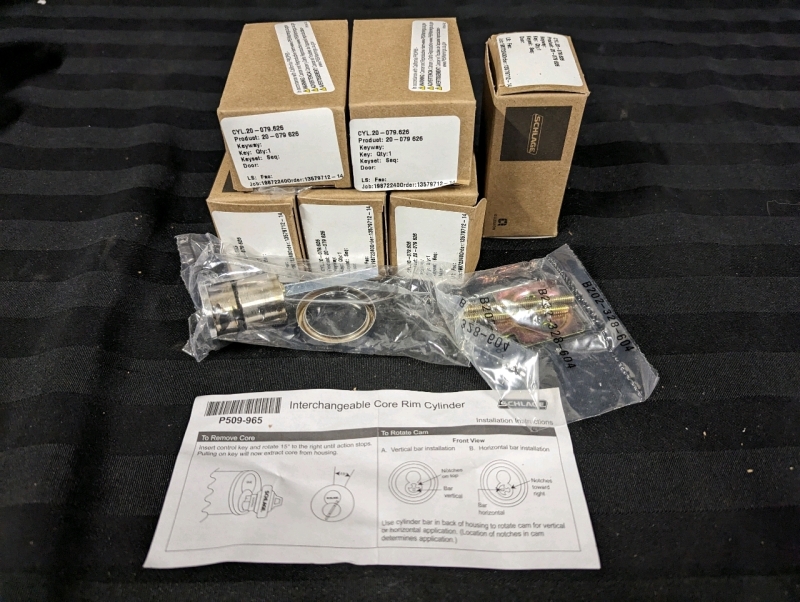 6 New Schlage Interchangeable Core Rim Cylindar