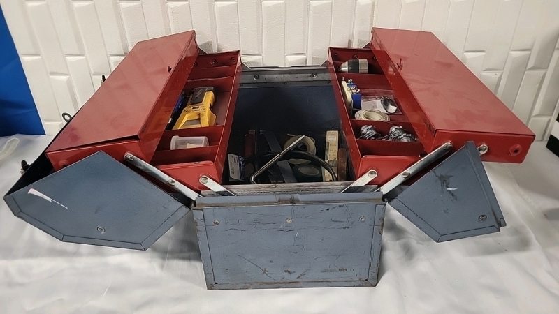 Vintage Beach Metal Toolbox + Contents