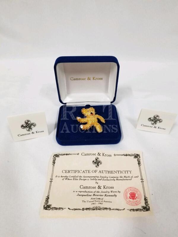 CAMROSE and KROSS TEDDY BEAR BROOCH