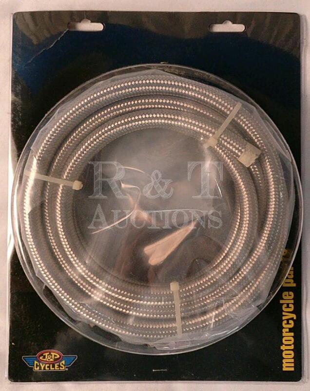 New 3/8" J&P Cycles Stainless Steel Braided Fuel And Oil Hose -10'