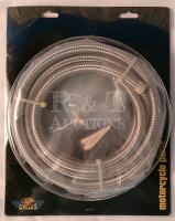 New 3/8" J&P Cycles Stainless Steel Braided Fuel And Oil Hose -10'