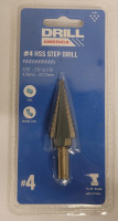 Drill America #4 HSS Step Drill Bit , 3/16" - 7/8" by 1/16" - Steel , Plastic , PVC - New