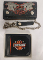 Harley-Davidson Motorcycle Wallet (new) & Wallet w/Chain (pre-owned)