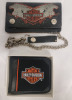 Harley-Davidson Motorcycle Wallet (new) & Wallet w/Chain (pre-owned)