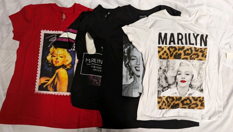 4 Marilyn Monroe Shirts. S-XXL