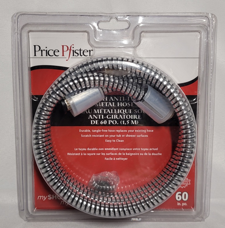 New , Sealed Price Pfister 60" Anti-Twist Metal Shower Hose -