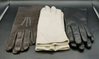 3 Pair of Ladies Leather Gloves