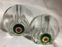 2 Vintage Walther Glass Bull&rsquo;s Eye Vases c1950&rsquo;s/1960&rsquo;s