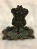 Antique French Bronze Ashtray & Match Holder 5 inch tall - 3