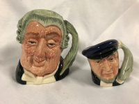 2 Royal Doulton Character Jugs D6504 The Lawyer & D6522 Captain Ahab